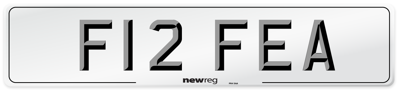F12 FEA Number Plate from New Reg